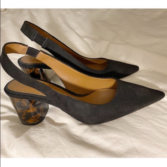 Zara Black Slingback Size 37 Heels